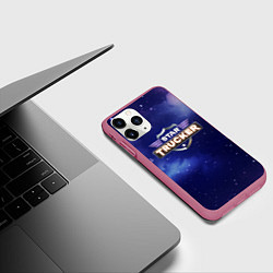 Чехол iPhone 11 Pro матовый Star Trucker logo space, цвет: 3D-малиновый — фото 2