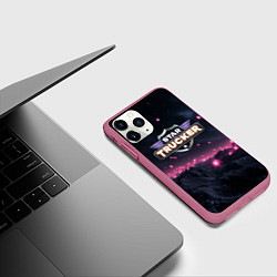 Чехол iPhone 11 Pro матовый Star Trucker logo space, цвет: 3D-малиновый — фото 2