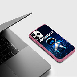 Чехол iPhone 11 Pro матовый Астро бот, цвет: 3D-малиновый — фото 2
