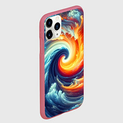 Чехол iPhone 11 Pro матовый Космическое завихрение - инь янь, цвет: 3D-малиновый — фото 2