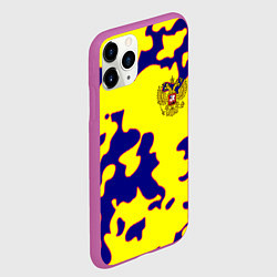 Чехол iPhone 11 Pro матовый Российская империя камуфляж желтый, цвет: 3D-фиолетовый — фото 2