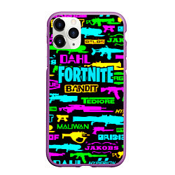 Чехол iPhone 11 Pro матовый Fortnite games, цвет: 3D-фиолетовый