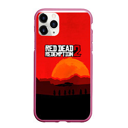 Чехол iPhone 11 Pro матовый Red Dead Redemption game, цвет: 3D-малиновый