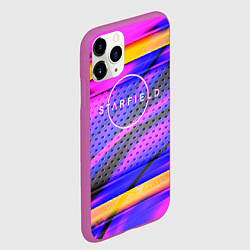 Чехол iPhone 11 Pro матовый Starfield geometry game, цвет: 3D-фиолетовый — фото 2