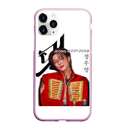 Чехол iPhone 11 Pro матовый Ateez Jeong Wooyoung, цвет: 3D-розовый