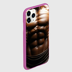 Чехол iPhone 11 Pro матовый Мужской торс в халате, цвет: 3D-фиолетовый — фото 2