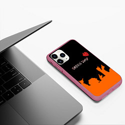 Чехол iPhone 11 Pro матовый Green day rock, цвет: 3D-малиновый — фото 2