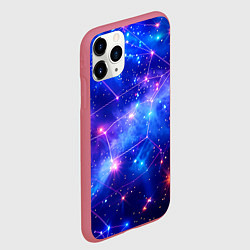Чехол iPhone 11 Pro матовый Неоновые созвездия космоса, цвет: 3D-малиновый — фото 2