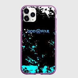 Чехол iPhone 11 Pro матовый God of war краски всплеск, цвет: 3D-фиолетовый