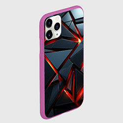 Чехол iPhone 11 Pro матовый Геометрические плиты со светом, цвет: 3D-фиолетовый — фото 2