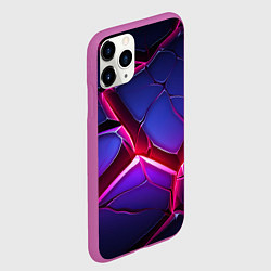 Чехол iPhone 11 Pro матовый Темные синие плиты и фиолетовый свет, цвет: 3D-фиолетовый — фото 2
