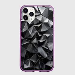Чехол iPhone 11 Pro матовый Изношенная геометрия, цвет: 3D-фиолетовый