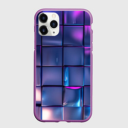 Чехол iPhone 11 Pro матовый Неоновые кубики, цвет: 3D-фиолетовый