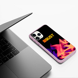 Чехол iPhone 11 Pro матовый RUST neon fire, цвет: 3D-розовый — фото 2