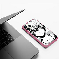 Чехол iPhone 11 Pro матовый A boy manga, цвет: 3D-малиновый — фото 2