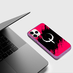 Чехол iPhone 11 Pro матовый Quake розовые краски, цвет: 3D-фиолетовый — фото 2