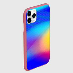 Чехол iPhone 11 Pro матовый Линии геометрии градиент, цвет: 3D-малиновый — фото 2