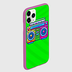 Чехол iPhone 11 Pro матовый Ритмы бумбокса, цвет: 3D-фиолетовый — фото 2