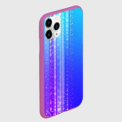 Чехол iPhone 11 Pro матовый Неоновая абстракция полосы, цвет: 3D-фиолетовый — фото 2
