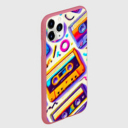 Чехол iPhone 11 Pro матовый Магия микстейпов: Цветная ностальгия, цвет: 3D-малиновый — фото 2