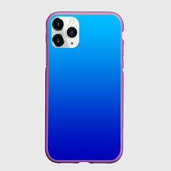 Чехол iPhone 11 Pro матовый Голубой градиент, цвет: 3D-фиолетовый