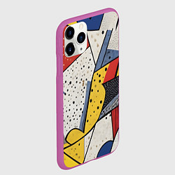 Чехол iPhone 11 Pro матовый Поп-арт яркая абстракция, цвет: 3D-фиолетовый — фото 2