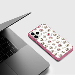 Чехол iPhone 11 Pro матовый Черепки, цвет: 3D-малиновый — фото 2