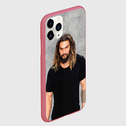 Чехол iPhone 11 Pro матовый Jason Momoa, цвет: 3D-малиновый — фото 2