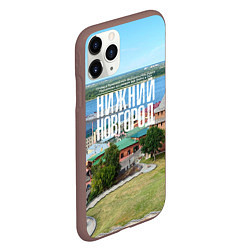 Чехол iPhone 11 Pro матовый Нижний Новгород кремль, цвет: 3D-коричневый — фото 2