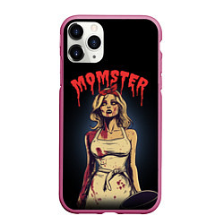 Чехол iPhone 11 Pro матовый Momster - vampire - на хэллоуин, цвет: 3D-малиновый