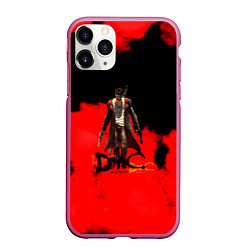 Чехол iPhone 11 Pro матовый Devil May Cry Dante краски, цвет: 3D-малиновый