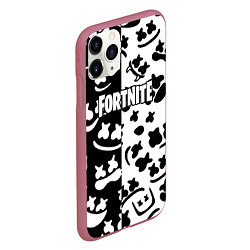 Чехол iPhone 11 Pro матовый Fortnite patten Marshmello, цвет: 3D-малиновый — фото 2