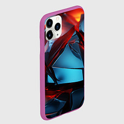 Чехол iPhone 11 Pro матовый Камни в красном освещении, цвет: 3D-фиолетовый — фото 2