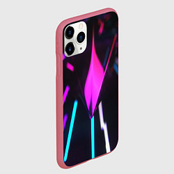 Чехол iPhone 11 Pro матовый Оптические лучи неон, цвет: 3D-малиновый — фото 2