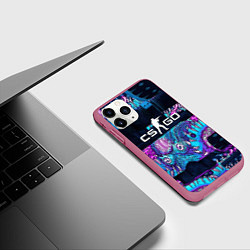 Чехол iPhone 11 Pro матовый CS GO neon blob, цвет: 3D-малиновый — фото 2