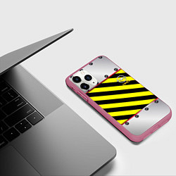 Чехол iPhone 11 Pro матовый Opel линии, цвет: 3D-малиновый — фото 2