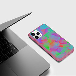 Чехол iPhone 11 Pro матовый Разноцветные слайды - абстракция, цвет: 3D-малиновый — фото 2