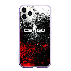 Чехол iPhone 11 Pro матовый CSGO брызги красок, цвет: 3D-светло-сиреневый