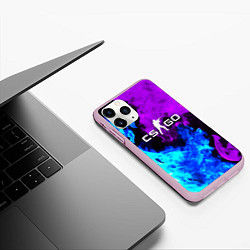 Чехол iPhone 11 Pro матовый CSGO neon flame, цвет: 3D-розовый — фото 2