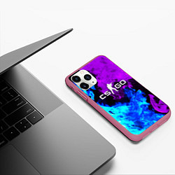 Чехол iPhone 11 Pro матовый CSGO neon flame, цвет: 3D-малиновый — фото 2