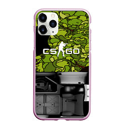 Чехол iPhone 11 Pro матовый Counter strike game skin, цвет: 3D-розовый