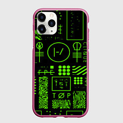 Чехол iPhone 11 Pro матовый Twenty one pilots neon, цвет: 3D-малиновый