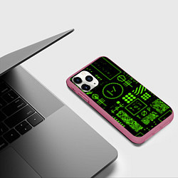 Чехол iPhone 11 Pro матовый Twenty one pilots neon, цвет: 3D-малиновый — фото 2
