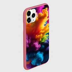 Чехол iPhone 11 Pro матовый Взрыв разноцветных облаков, цвет: 3D-малиновый — фото 2