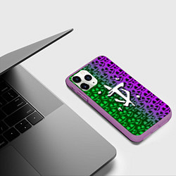 Чехол iPhone 11 Pro матовый Doom x Marshmello, цвет: 3D-фиолетовый — фото 2
