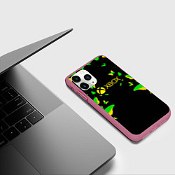 Чехол iPhone 11 Pro матовый Xbox бабочки, цвет: 3D-малиновый — фото 2