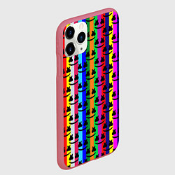 Чехол iPhone 11 Pro матовый Marshmello радуга, цвет: 3D-малиновый — фото 2