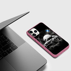Чехол iPhone 11 Pro матовый BMW закат солнца, цвет: 3D-малиновый — фото 2