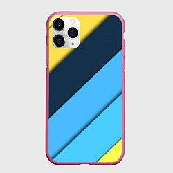 Чехол iPhone 11 Pro матовый Линии геометрия, цвет: 3D-малиновый