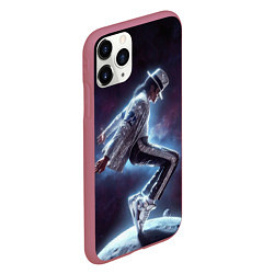 Чехол iPhone 11 Pro матовый Michael Jackson on the moon, цвет: 3D-малиновый — фото 2